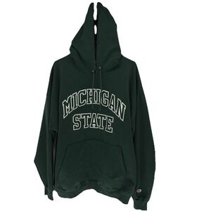 Vintage 90s Champion Michigan State Embroidered Pullover Hoodie Green Men XXL